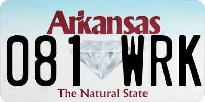 AR license plate 081WRK