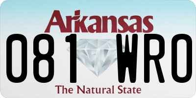 AR license plate 081WRO
