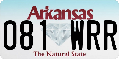 AR license plate 081WRR
