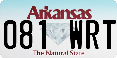 AR license plate 081WRT