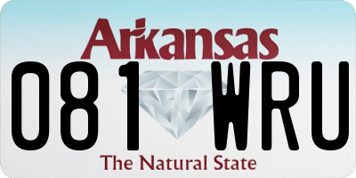 AR license plate 081WRU