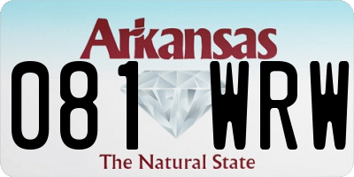 AR license plate 081WRW