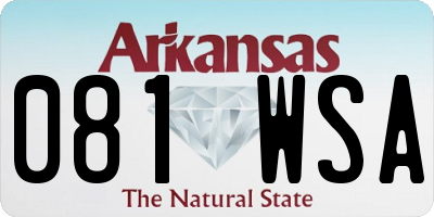 AR license plate 081WSA
