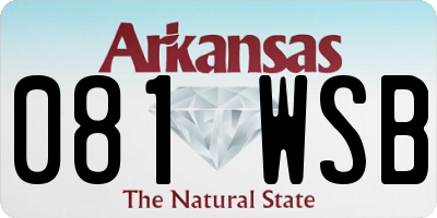 AR license plate 081WSB