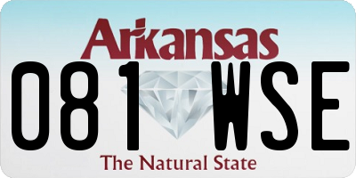 AR license plate 081WSE