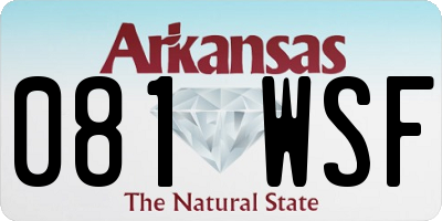 AR license plate 081WSF