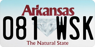 AR license plate 081WSK