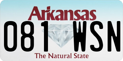 AR license plate 081WSN