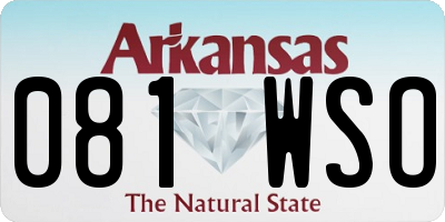 AR license plate 081WSO