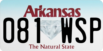 AR license plate 081WSP