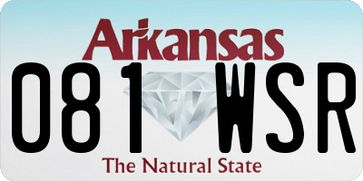 AR license plate 081WSR
