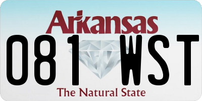 AR license plate 081WST