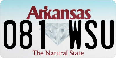 AR license plate 081WSU