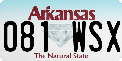 AR license plate 081WSX