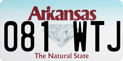 AR license plate 081WTJ