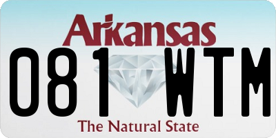 AR license plate 081WTM