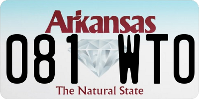 AR license plate 081WTO