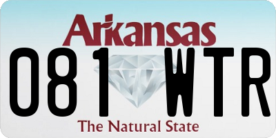 AR license plate 081WTR