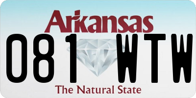 AR license plate 081WTW