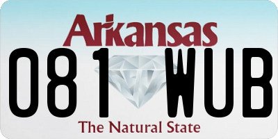 AR license plate 081WUB