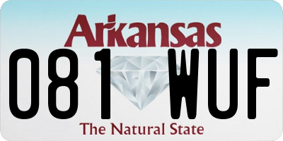 AR license plate 081WUF