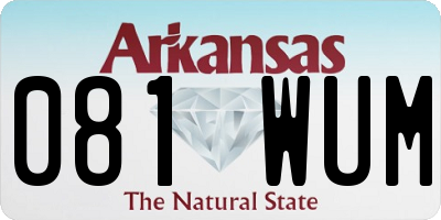 AR license plate 081WUM