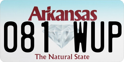 AR license plate 081WUP
