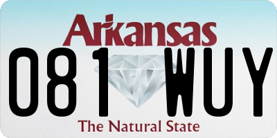 AR license plate 081WUY