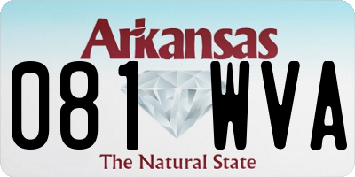 AR license plate 081WVA