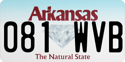 AR license plate 081WVB