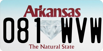AR license plate 081WVW