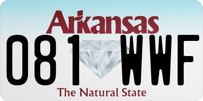 AR license plate 081WWF