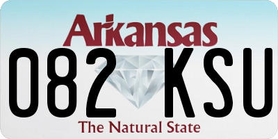 AR license plate 082KSU