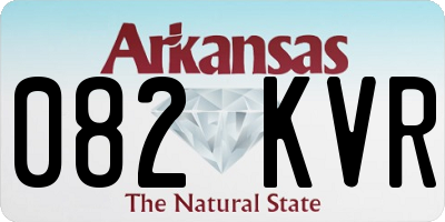 AR license plate 082KVR