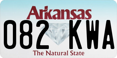 AR license plate 082KWA