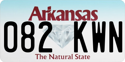 AR license plate 082KWN