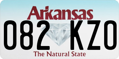 AR license plate 082KZO