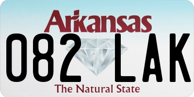 AR license plate 082LAK