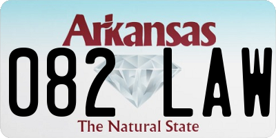 AR license plate 082LAW