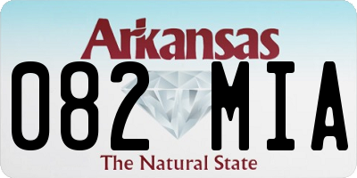 AR license plate 082MIA