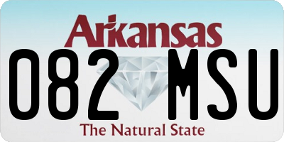 AR license plate 082MSU