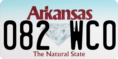 AR license plate 082WCO