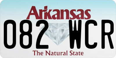 AR license plate 082WCR