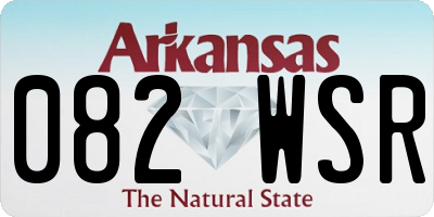 AR license plate 082WSR