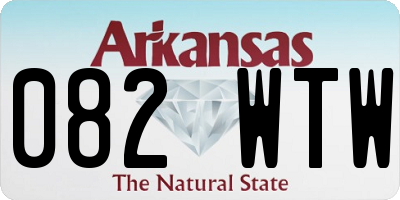 AR license plate 082WTW