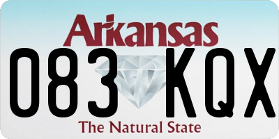 AR license plate 083KQX