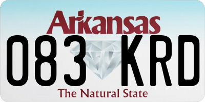 AR license plate 083KRD