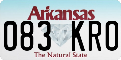 AR license plate 083KRO