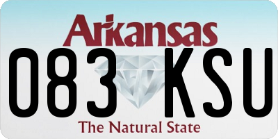 AR license plate 083KSU