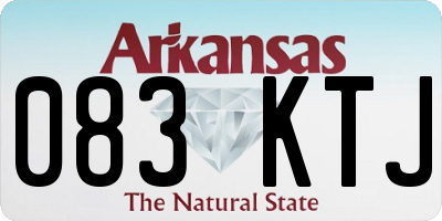 AR license plate 083KTJ